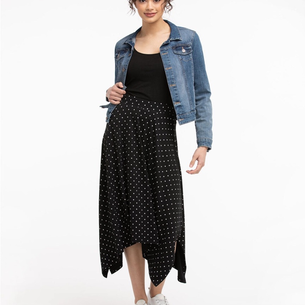 Lilly Moss Black and gold Polka Dot Handkerchief Skirt size 5